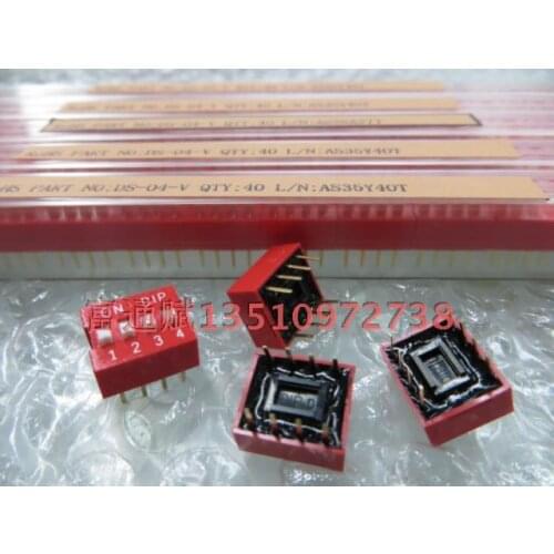 DIP drawing code switch DS-04-V 2.54mm digital switch four keys switch environmental spacing