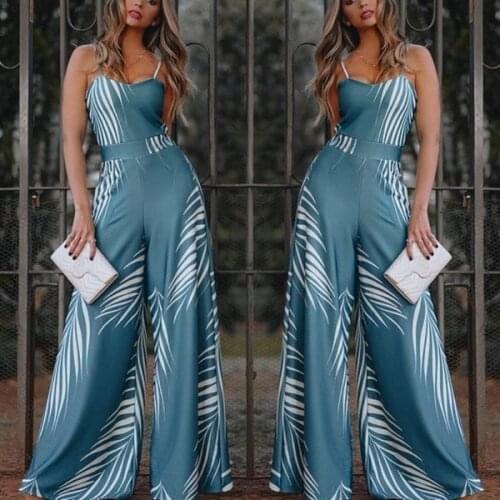 Hot style belt printing jumpsuits sexy tall waist trousers