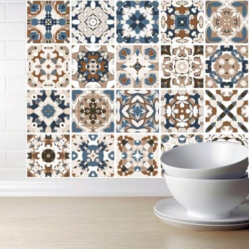 Moranti style Retro Tile Bathroom Kitchen Home Decor Moroccan Arab Wall Stickers Kitchen Backsplash SelfAdhesive