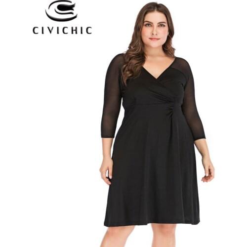 Chic Plus Size Women Dress Sexy Deep V Neck Zomer Jurk Midi Party Vestidos 3 Quarters Long Sleeve Ropa Mujer Mesh Sukienka DRS93