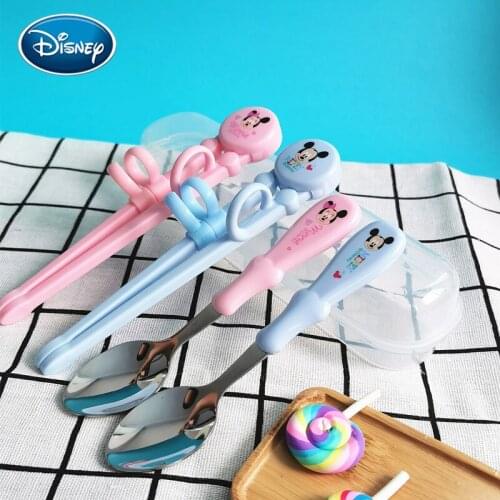 Snickname children practice chopsticks 304 spoon cup baby learning chopsticks auxiliary cartoon Mickey Minnie