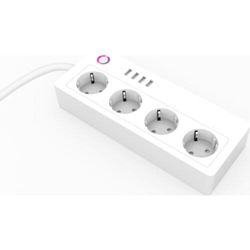 Wifi Smart EU/US/UK/AU multi-port socket Power Strip Socket Portable Strip Plug Adapter with 4 USB Port Smart Home Electronics