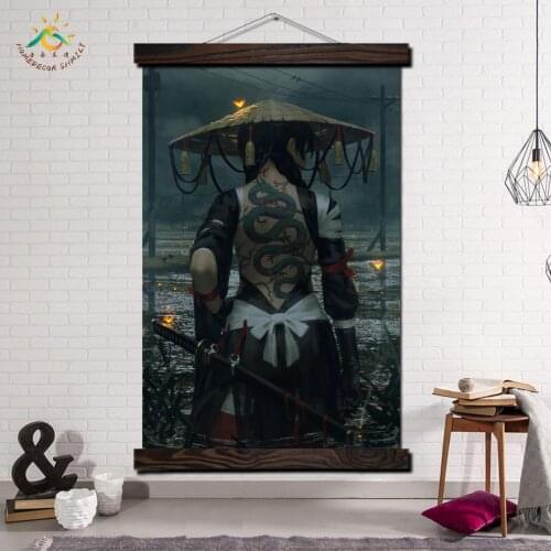 Warrior Fantasy Art Samurai Modern Wall Art Print Pop Art Posters and Prints Scroll Canvas Painting Wall Decorative Picture