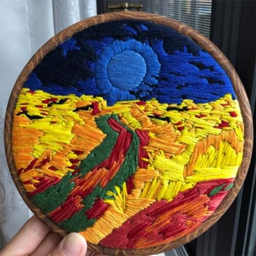 Landscape Painting Embroidery Materials Package DIY Handcrafts Cross Stitch Kits Beginner Embroidery Supplies Needlework Set