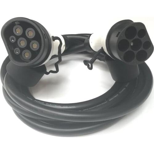 Deligreen 16A Type 2 to Type 2 IEC62196 EV Charging Plug DUOSIDA With 3 Meter TUV/UL cables Mennekes 2 Connector