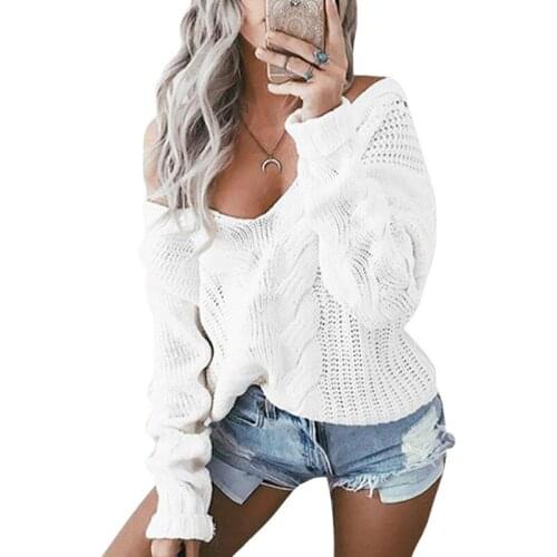 Sweater Womens Pullover 2021 Fashion Hot Style Europe And The Pure Color v-neck Sweater Twist Pullovers Woman Clothing LXJ2011