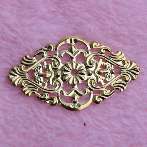 20Pcs Gold Filigree Wraps Connectors Metal Crafts Connector For Jewelry Making DIY Accessories Charm Pendant