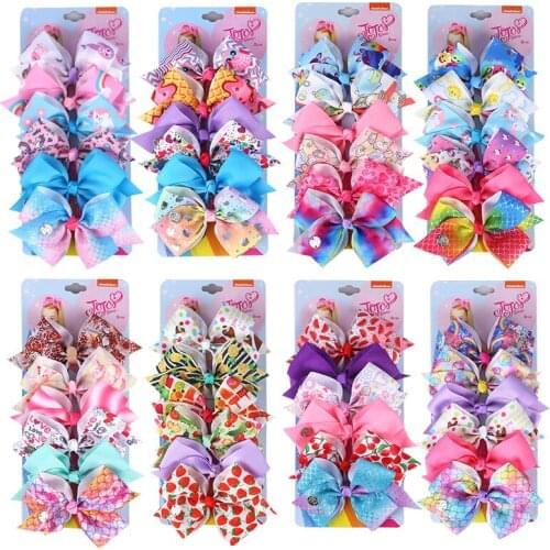 1 Set/6pcs Bows Hair Clip Cute Mermaid Christmas Bows with Clips Hairpins Barrette Fashion Hair Accessories for Girls