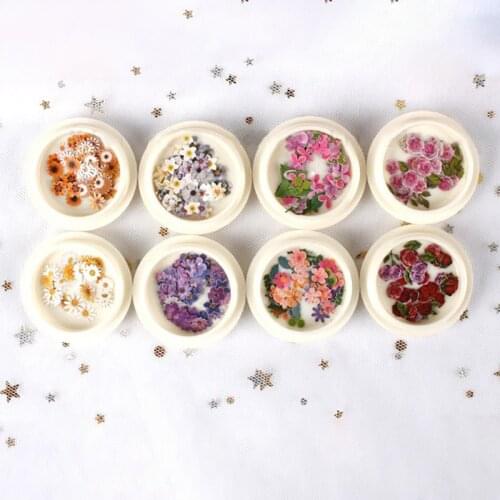 1 Box Wood Pulp Piece Nail Stickers Flower Daisy DIY Nail Art Decoration Decals