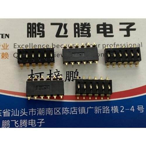 1PCS Taiwan Yuanda DIP EM-06-V-T/R dial code switch 6-bit patch 2.54mm key type flat dial code