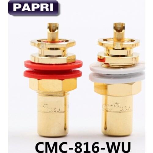 10PAIRS OFC Jack Plug CMC 816-WU 24K Gold Plated Connector RCA Socket For CD Player Audio Speaker Vacuum Amplifier DAC