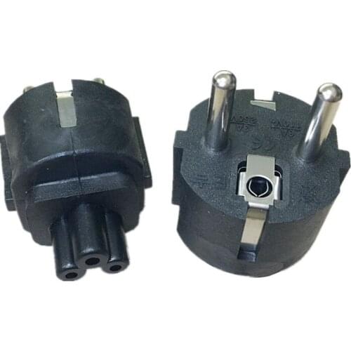 10PCS/lot EU Mains Power Cable plug adapter EU PLug to IEC320 C5 Clover Leaf adapter plug