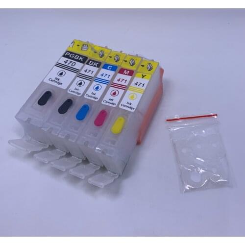 YOTAT 5pcs Refillable ink cartridge PGI-470 CLI-471 PGI-470XL for Canon MG7740 MG6840 MG5740 TS9040 TS8040 TS6040 TS5040