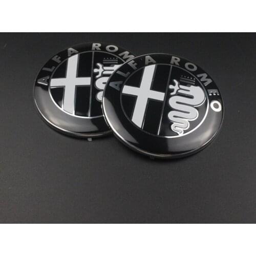 74mm 2PCS/Lot Car styling Specials Color for ALFA ROMEO red cross Logo emblem Badge sticker for Mito 147 156 159 166