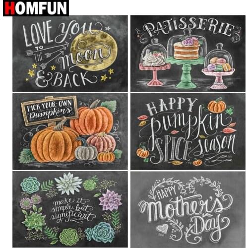 HOMFUN Full Square/Round Drill 5D DIY Diamond Painting "Text landscape" 3D Embroidery Cross Stitch 5D Home Decor Gift
