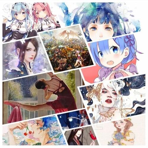 Diy Diamond Painting Chinese Minority Girl Oil Painting Blue Short Hair Japanese Anime Loli Martial Art Drama Hero Female Poster