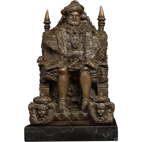 ArtsHom DS-515 Home Decoration Bronze Mongol Man Sitting On Seat Statue Sculpture Famous Bronze Man Figurines For Collectible