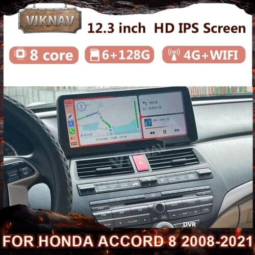 12.3 inch For Honda Accord 8 2008-2021 Android Car Radio Multimedia Player Auto Stereo GPS Navigation Carplay 2 din