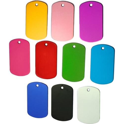 Wholesale 100Pcs Custom Aluminum Dog Tag Necklace Military tag Nameplate For Man Dog ID Tags