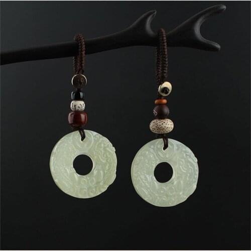 Classic Natural Stone Chalcedony Pixiu Pendants Charms Car Keychain Brave Troops Chinese Fengshui Beast Bring Lucky and Wealth