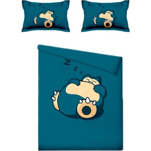Pokemon Bedding Set 2/3pcs Home Quilt Cover Duvet Cover Set Pillowcase Cartoons 3D Digital Figure Printed Polyester Fiber Cover