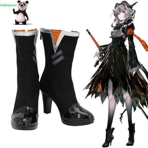 CosplayLove Arknights Talulah Black Cosplay Shoes Cosplay Long Boots Leather Custom Made