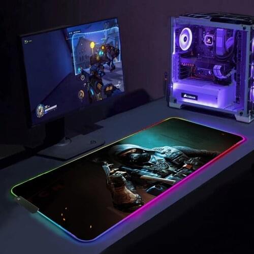 War Zone RGB Mouse Pad Gaming Accessories Computer Large Mousepad Backlit XL LED Gamer Mause Carpet 900x400 Desk Mat For CS GO