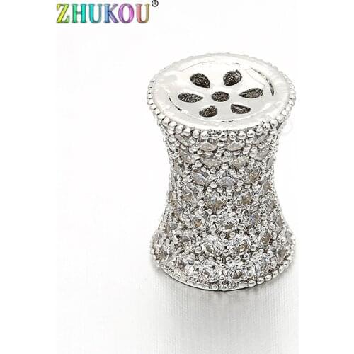 10*13mm Brass Cubic Zirconia Spacer Beads for DIY Jewelry Findings Accessories, Model: VZ74