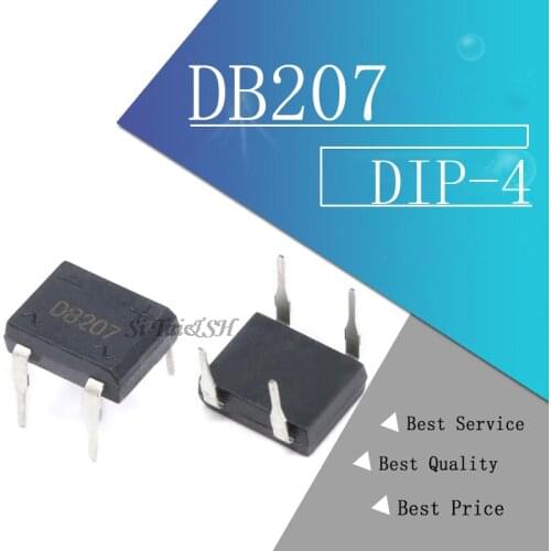 10PCS DB207 B207 DIP DIP4 Bridge Rectifiers 1000V 2A new original