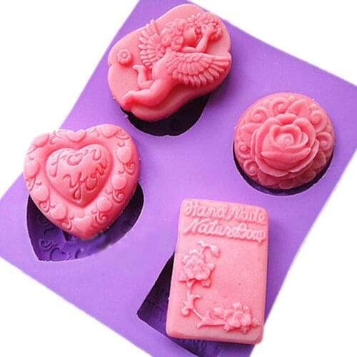 Soap Silicone Mold Candle Making for Homemade 4 Cavities Crafts Hand-size