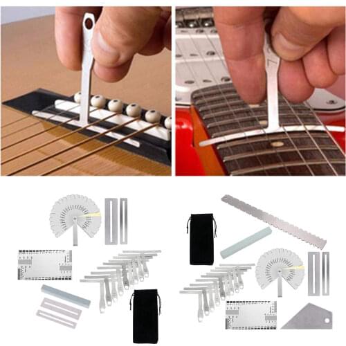 Guitar Luthier Tools Set Including Guitar Gauge Guitar Neck Fret Rocker String Height Gauge Understring Gauge