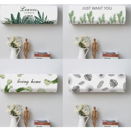 Nordic Air Conditioner Covers Nordic Hanging Air Conditioning Protector Dustcover Dustproof Tropical Leaves Printed Home Decor