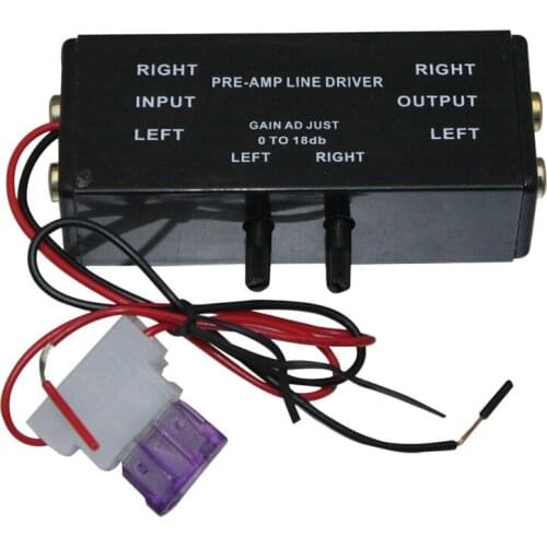 New Black Rca Input/Output Adjustable Pac Turbo 1 Line Driver Signal Amplifier Booster Adapter for Car Boat