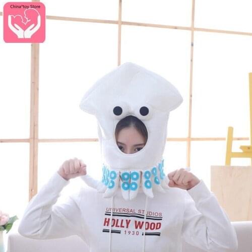 New Soft Girl Plush Japanese Octopus Headgear Hat Squid Headgear Photo Props Photo Props Photo Studio Props