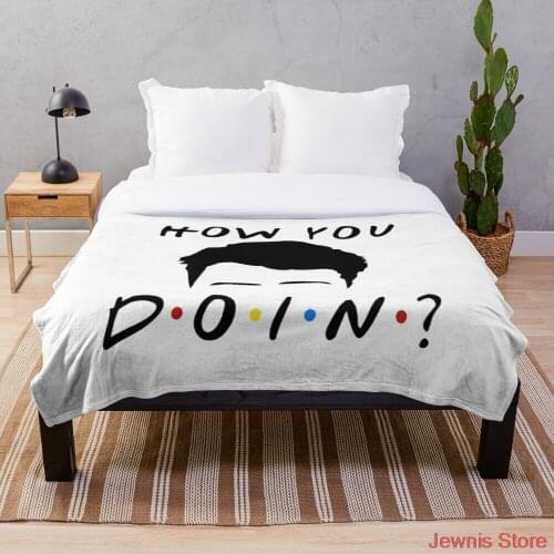 How You Doin Throw Blanket Sherpa Blanket Warm Super Soft Flannel Office Nap Bedspread Sofa Bedding Plush Quilt Plaids