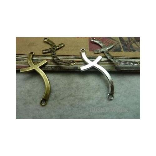 Zinc alloy pendant jewelry accessories diy handmade material charms 20 * 45 mm bending cross