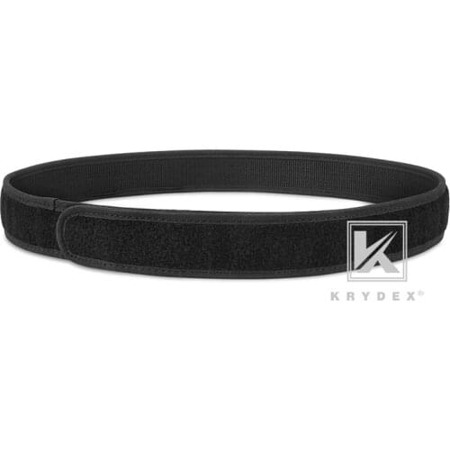KRYDEX 1.5 Inch Buckleless Inner Liner Belt S - XXL Tactics Nylon Loop Liner Inner Loopback Belt Hunting Shooting Accessories BK