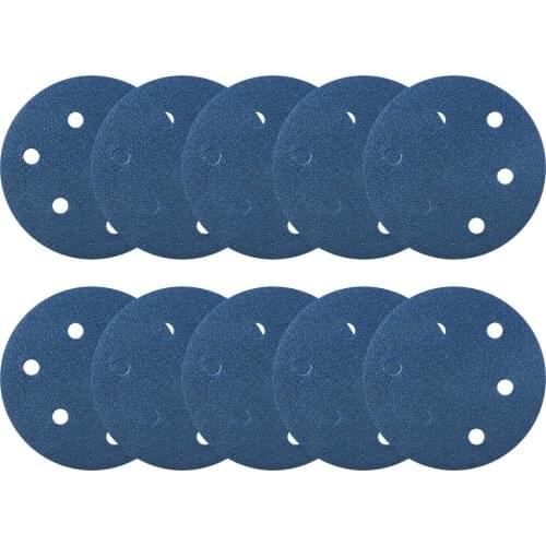 Uxcell 10 Pcs 5 Inch 6 Hole Hook and Loop Sanding Disc 80 Grits Flocking Sandpaper Random Orbital Sander Paper