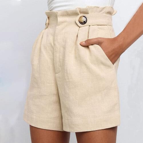 New Womens Shorts Wild Casual High Waist Loose Cotton Linen Wide Leg Shorts Feminino Mujer Jeans Bermuda Sexy Spodenki