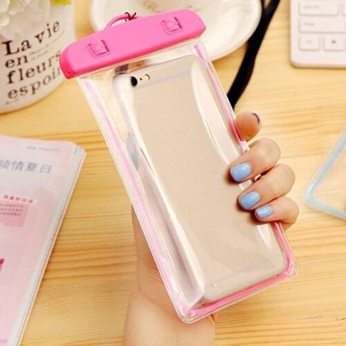 Waterproof Case 2 Pack LuminousTransparent Phone Pouch for Swimming Boating Universal Phone Case Dry Bag with Lanyard NK