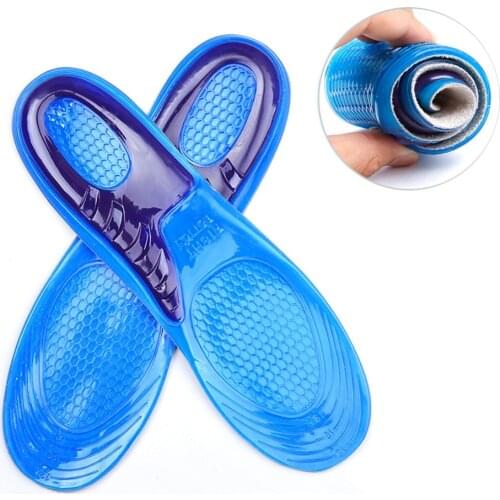 1 Pair Orthotic Arch Support Massaging Silicone Anti-Slip Gel Soft Sport Shoe Insole Pad For Man Women insoles Shock Absorption