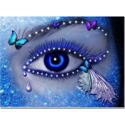 100% Full 5D Diy Daimond Painting Cross-stitch Butterflies Eye wall sticker 3D Paintings Embroidery Full square Rhinestones gift