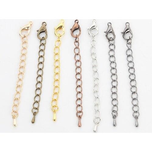 20pcs 50/70mm 7 Colors Golden Silver Extended Chain Lobster Clasps Connector For Jewelry Making DIY Findings Bracelet Necklace