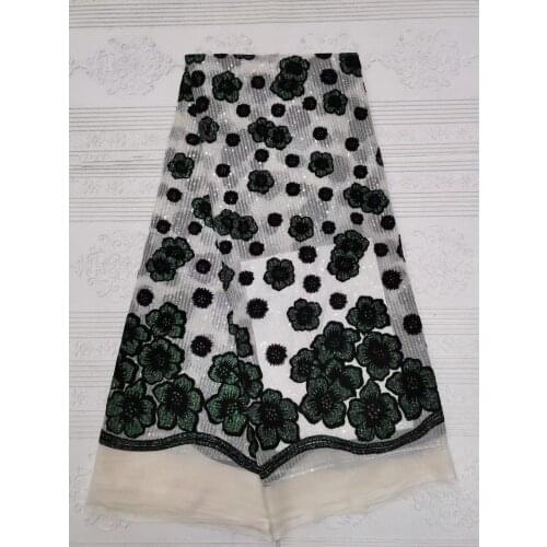 2021 High Quality Sequin Glitter Applique Stereoscopic Swiss French Net African Tulle Mesh Lace Fabric For Dress 5yards ZJ0520