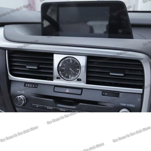 Carbon fiber abs car dashboard middle vent clock trims for lexus rx rx200 rx300 rx450 rx350 2016 2017 2018 2019 accessories al20
