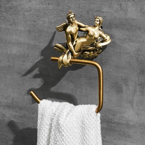 Romantic Series Bronze Bathroom Toilet Paper Holder Wall Mounted Towel Bar Toilet Brush Holder Bathroom Accessories MB-0816B