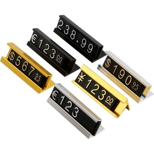 Price Tag Dollar Numeral Cubes assembly blocks stick combined number digit tag sign watch jewelry pricing display stand
