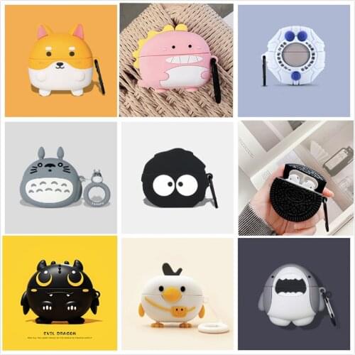 3D Earphone Case For Huawei Freebuds Pro 4 Case Silicone Cute Dinosaur Duck Cat Dog Cartoon Headphone/Earpods Freebuds pro Cover