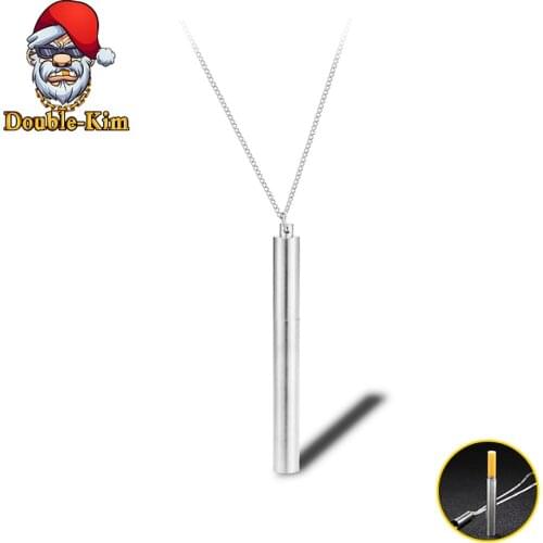 Smoke Tube Pendant Necklace Men Hip-Hop RAP Street Culture Stainless Steel Silver Color Necklace Classic Men Trend Jewelry Gift