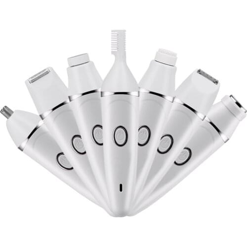 7 In 1 Electric eyebrow trimmer USB Rechargeable hair remover women shaver LED light lady Epilator Razor face Makeup Tool